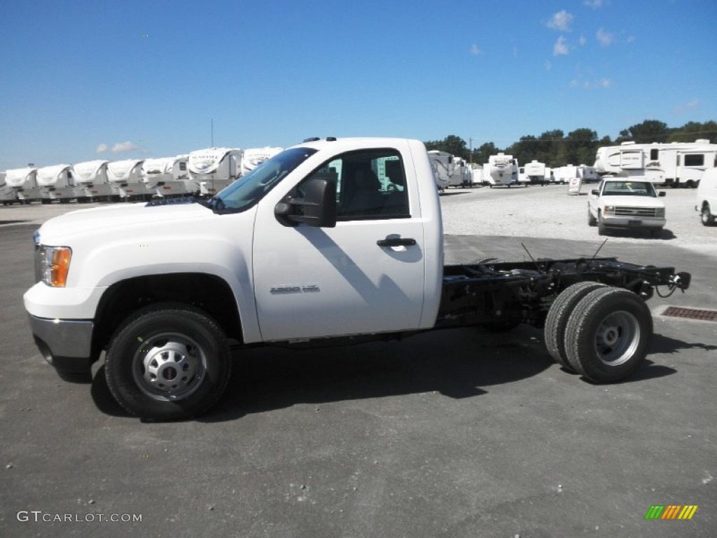 Summit White 2012 GMC Sierra 3500HD Regular Cab 4x4 Dually Chassis Exterior Photo #54321300