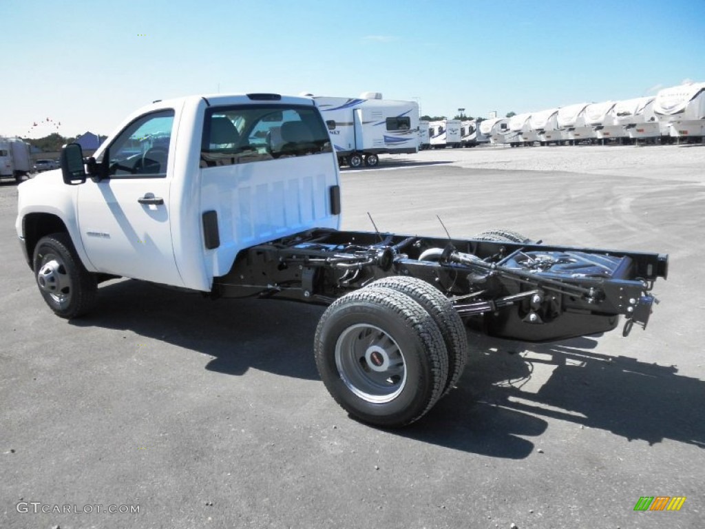 Summit White 2012 GMC Sierra 3500HD Regular Cab 4x4 Dually Chassis Exterior Photo #54321357