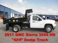 2011 Summit White GMC Sierra 3500HD Work Truck Regular Cab 4x4 Chassis Dump Truck  photo #1