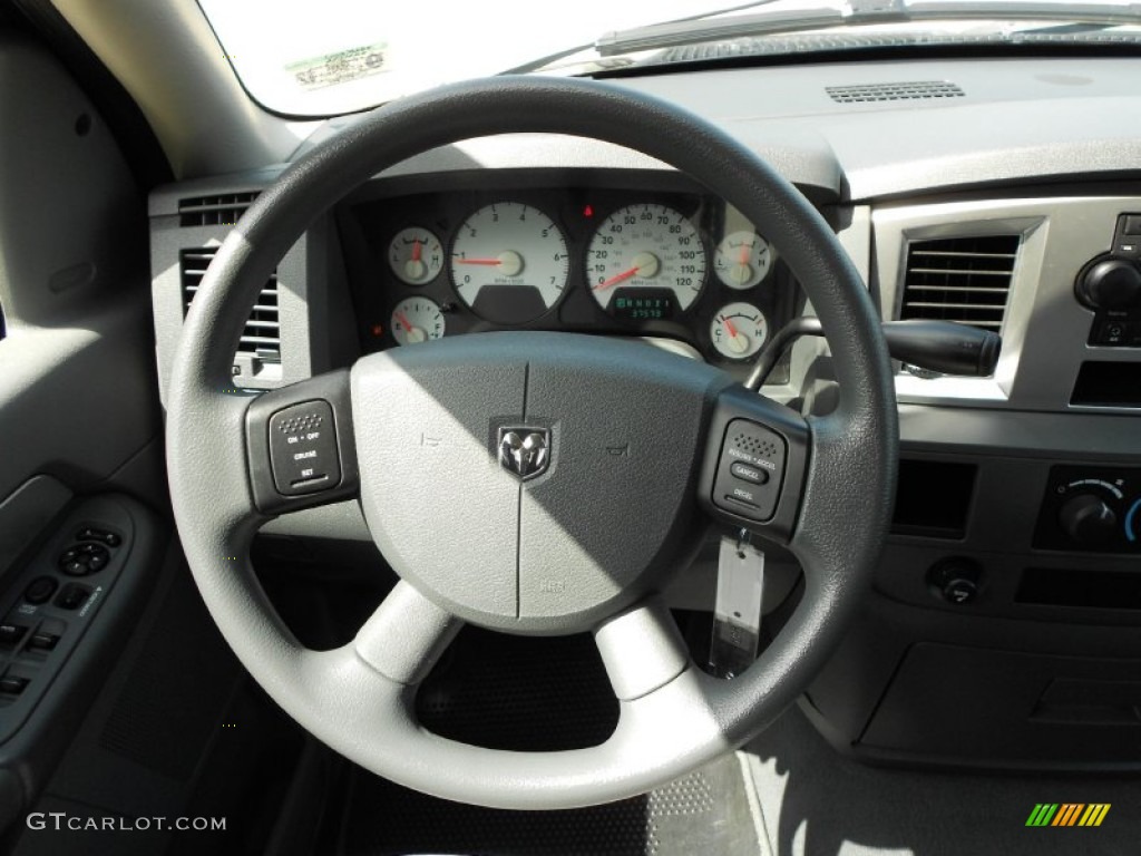 2008 Dodge Ram 1500 Lone Star Edition Quad Cab Medium Slate Gray Steering Wheel Photo #54323121