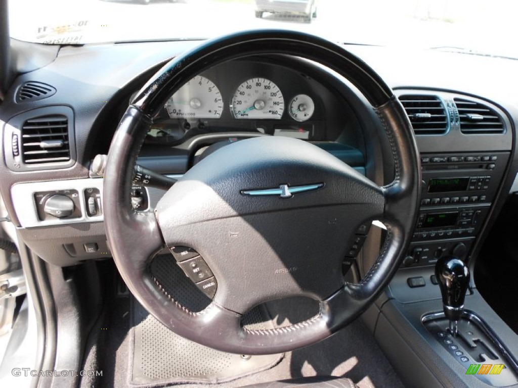 2004 Ford Thunderbird Premium Roadster Black Ink Steering Wheel Photo #54324054