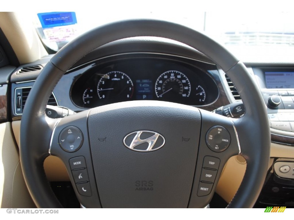 2011 Hyundai Genesis 3.8 Sedan Cashmere Steering Wheel Photo #54324531