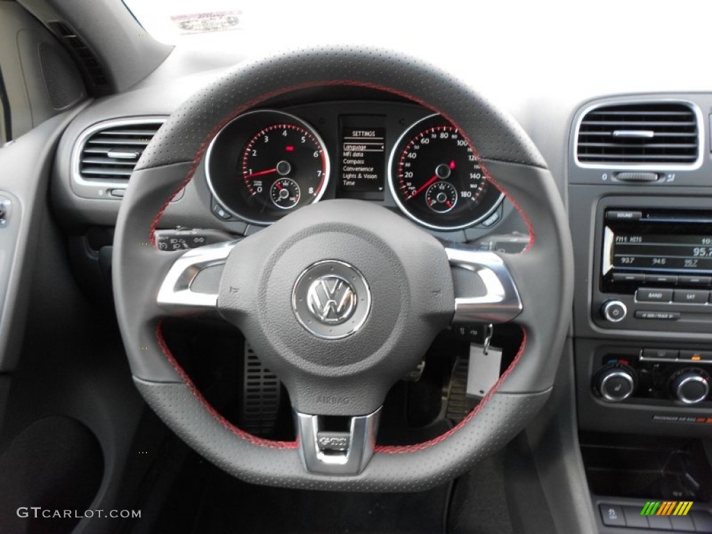 2012 Volkswagen GTI 2 Door Interlagos Plaid Cloth Steering Wheel Photo #54324792