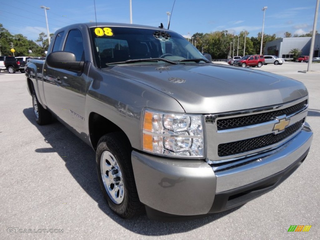 2008 Silverado 1500 Work Truck Extended Cab - Graystone Metallic / Dark Titanium photo #10