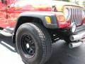 2000 Flame Red Jeep Wrangler Sport 4x4  photo #2