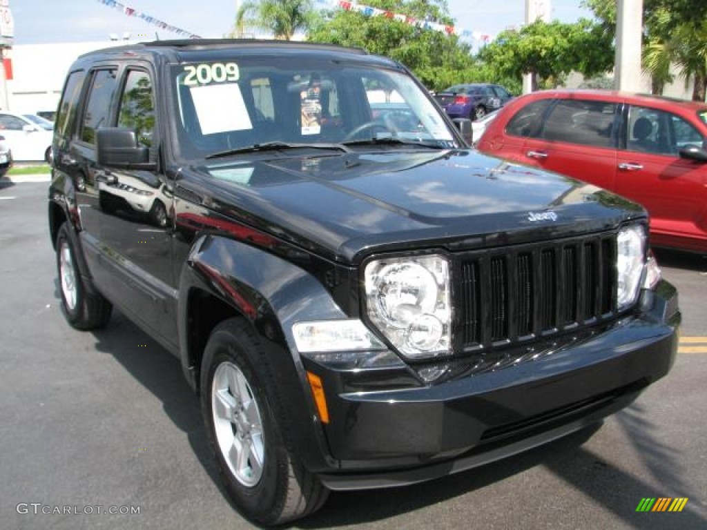 2009 Liberty Sport - Brilliant Black Crystal Pearl / Dark Slate Gray photo #1