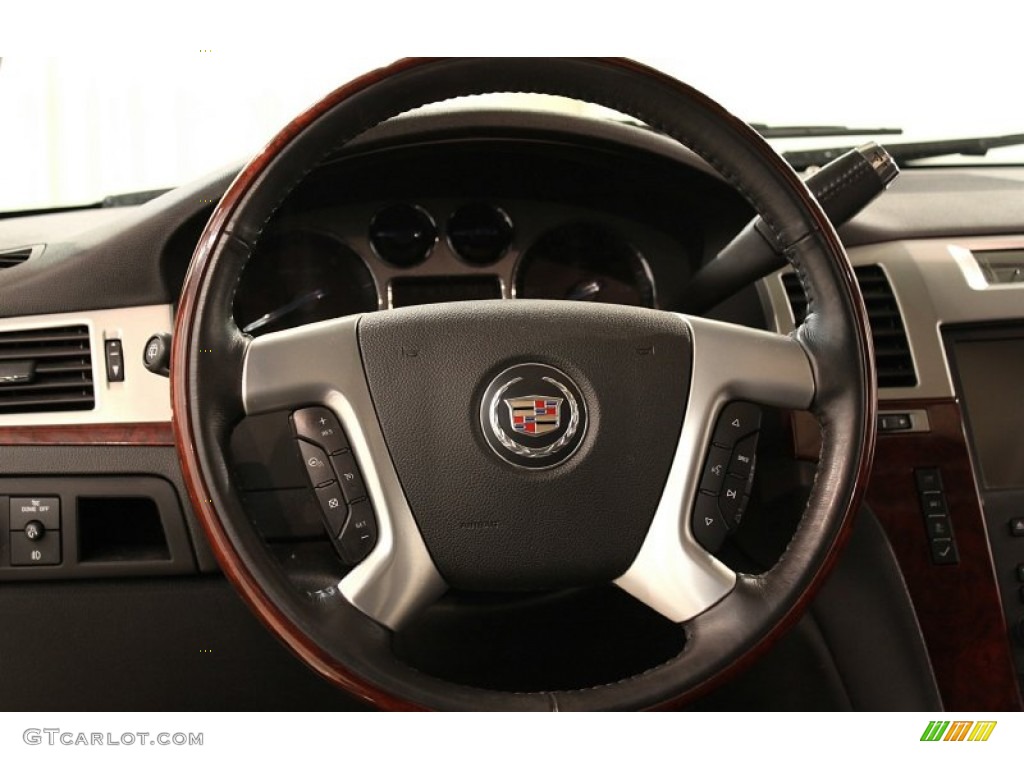 2008 Cadillac Escalade AWD Ebony Steering Wheel Photo #54332151