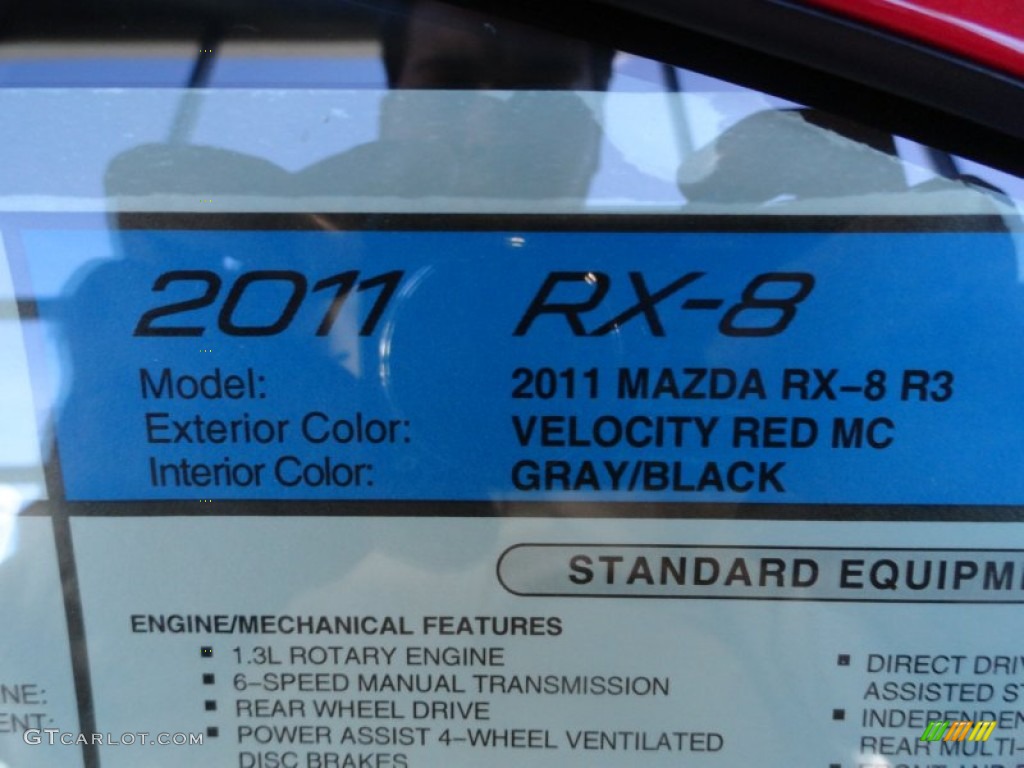 2011 Mazda RX-8 R3 Window Sticker Photos
