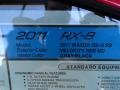 2011 Mazda RX-8 R3 Window Sticker