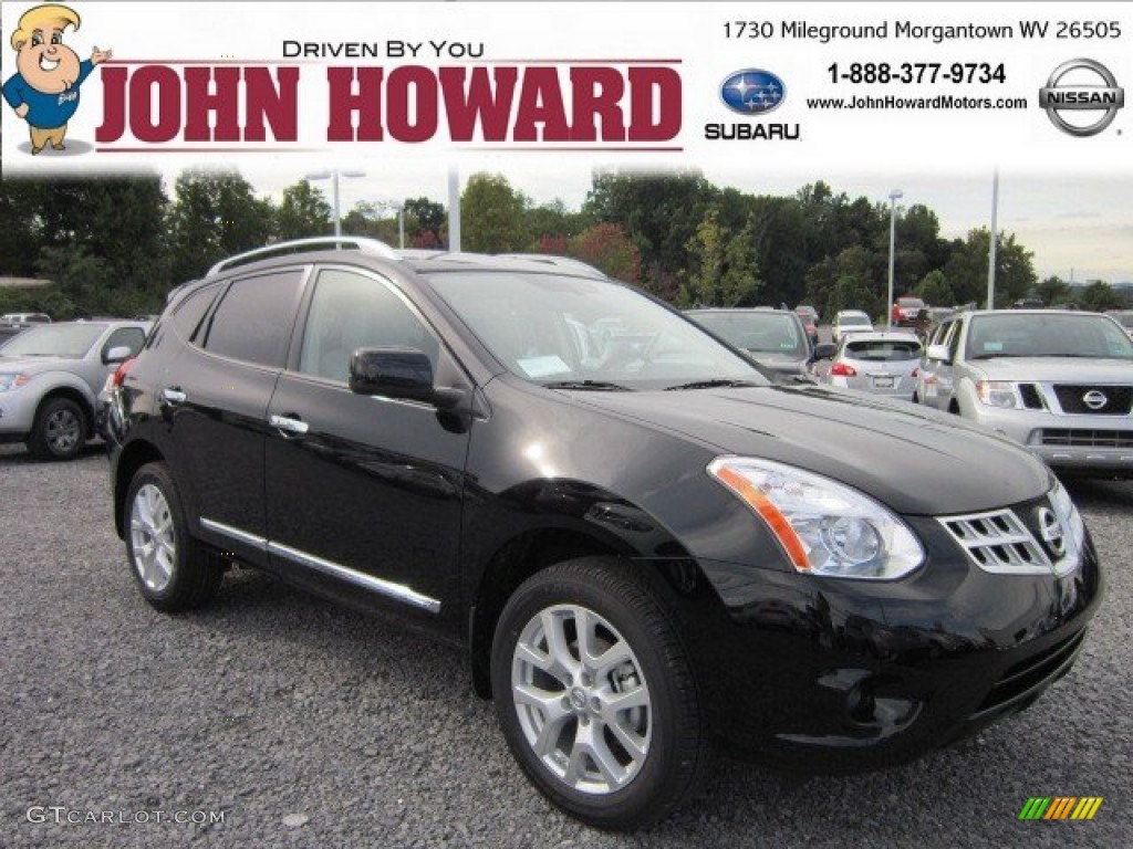 2011 Rogue SL AWD - Wicked Black / Gray photo #1