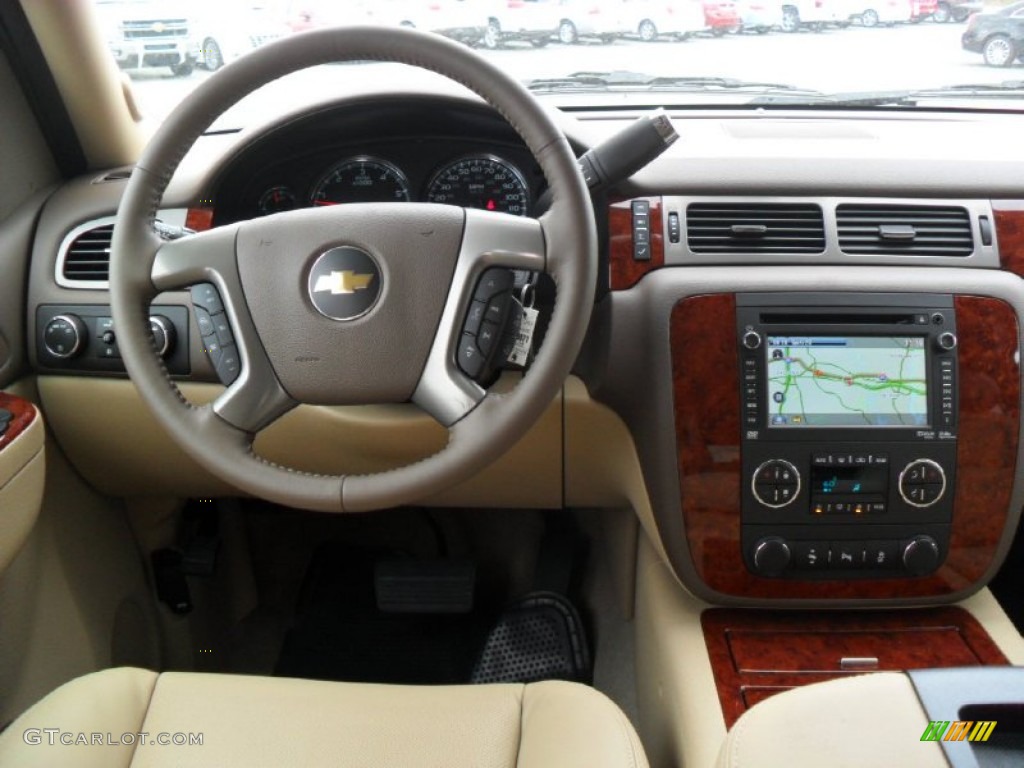 2012 Chevrolet Tahoe LTZ 4x4 Light Cashmere/Dark Cashmere Dashboard Photo #54338888