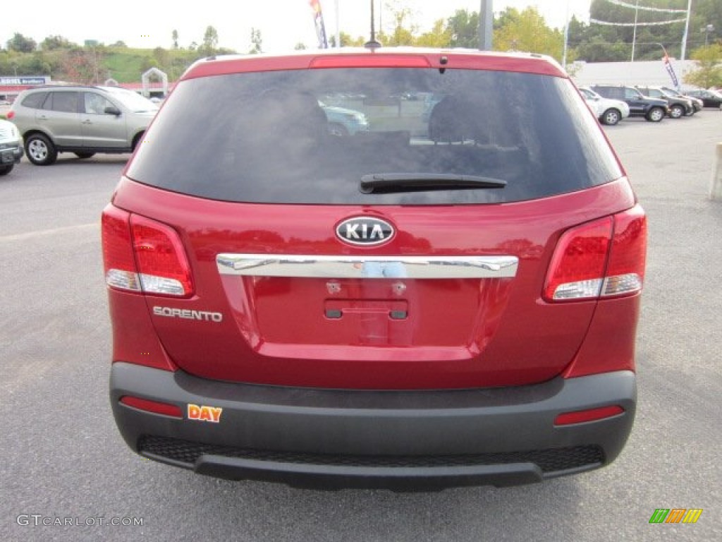 2011 Sorento LX AWD - Spicy Red / Beige photo #6