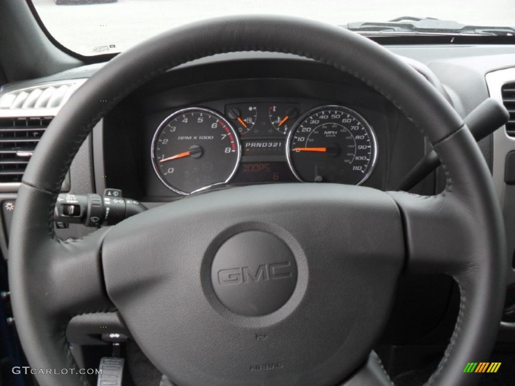 2012 GMC Canyon SLE Extended Cab Ebony Steering Wheel Photo #54339539