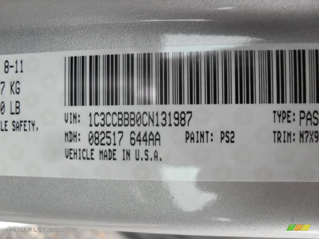 2012 200 Color Code PS2 for Bright Silver Metallic Photo #54343333