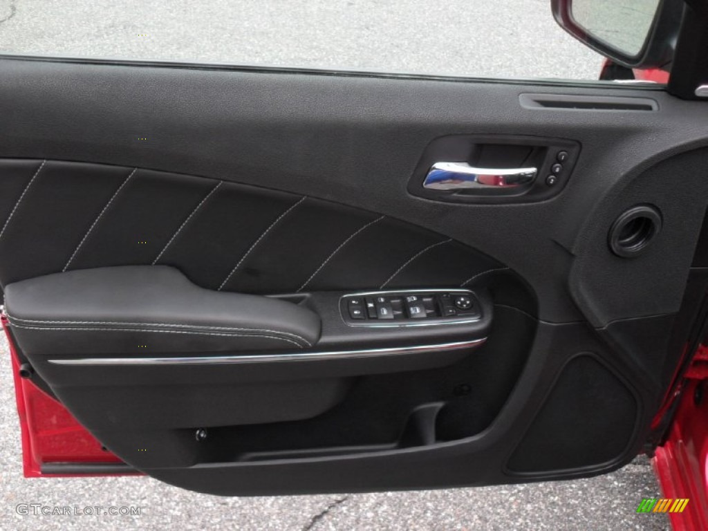 2012 Dodge Charger R/T Road and Track Black Door Panel Photo #54343651