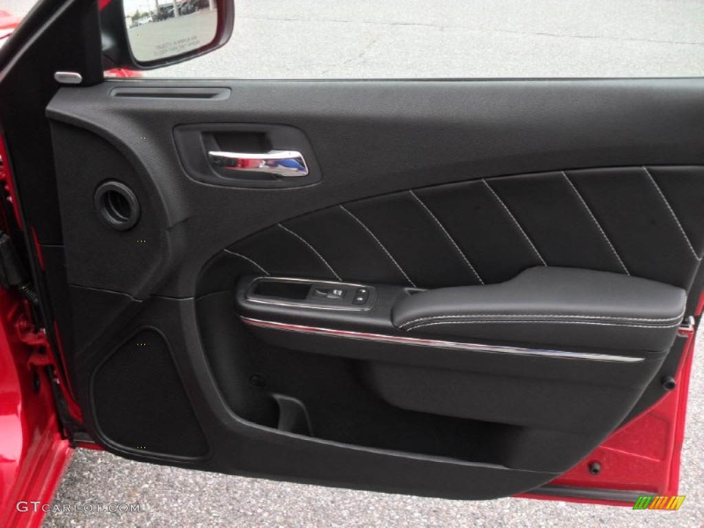 2012 Dodge Charger R/T Road and Track Black Door Panel Photo #54343740