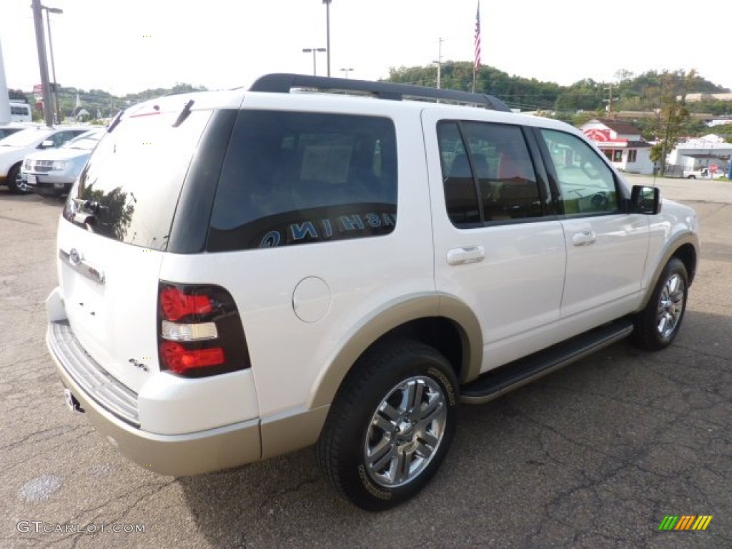 2010 Explorer Eddie Bauer 4x4 - White Platinum Tri-Coat / Camel photo #4