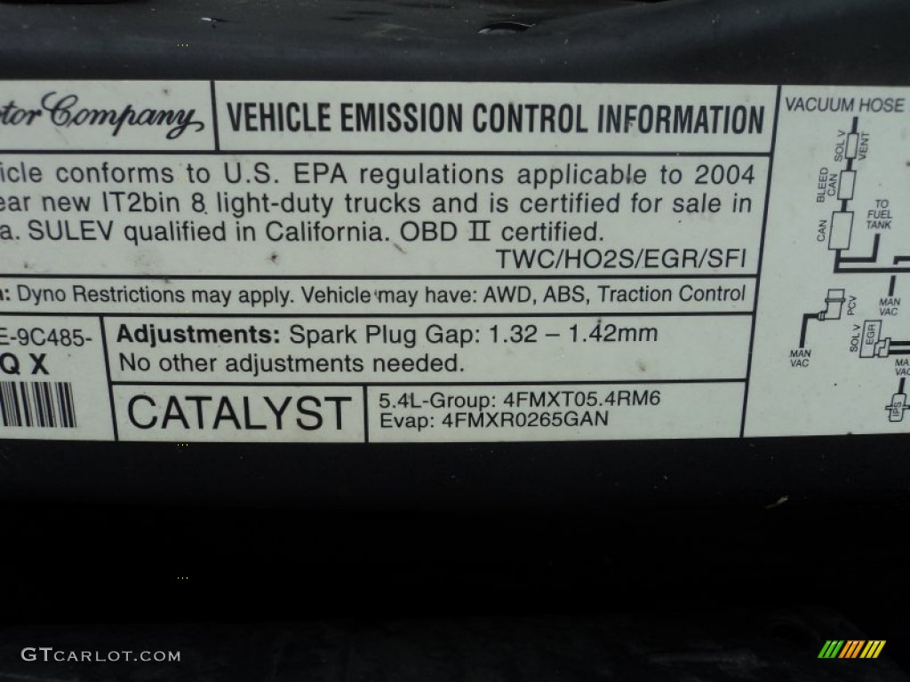 2004 Ford E Series Van E150 Passenger Conversion Info Tag Photos