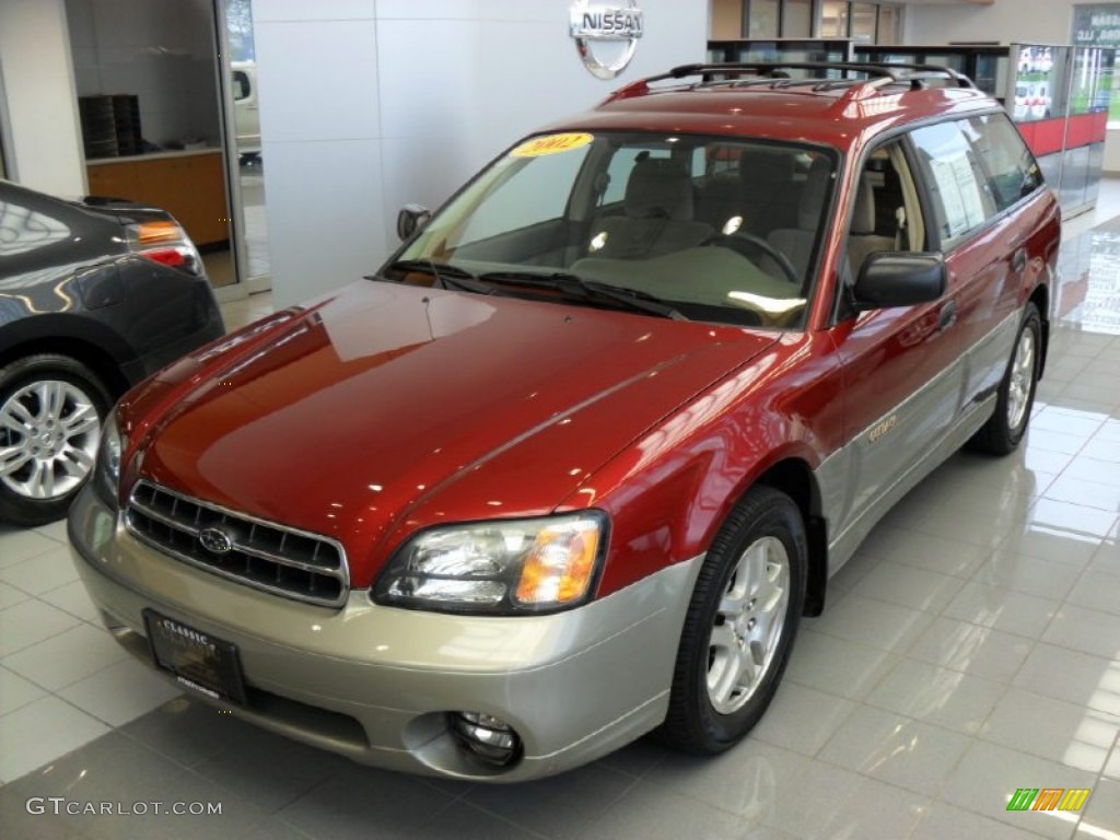 2002 Outback Wagon - Regatta Red Pearl / Beige photo #1