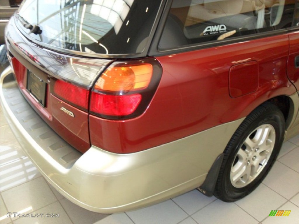 2002 Outback Wagon - Regatta Red Pearl / Beige photo #8
