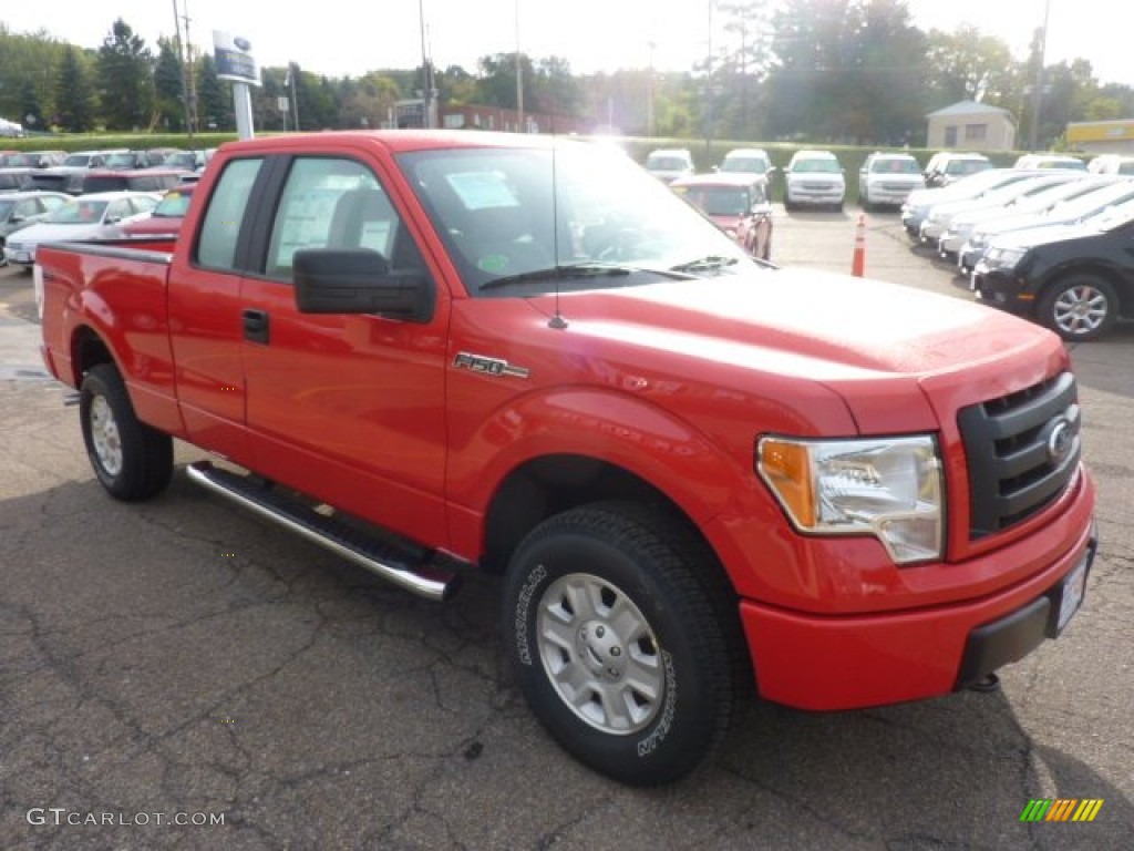 Race Red 2011 Ford F150 STX SuperCab 4x4 Exterior Photo #54345022