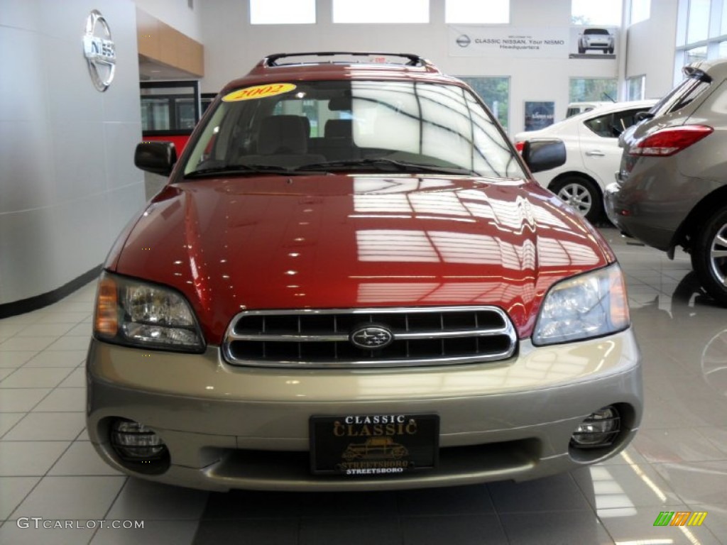 2002 Outback Wagon - Regatta Red Pearl / Beige photo #14
