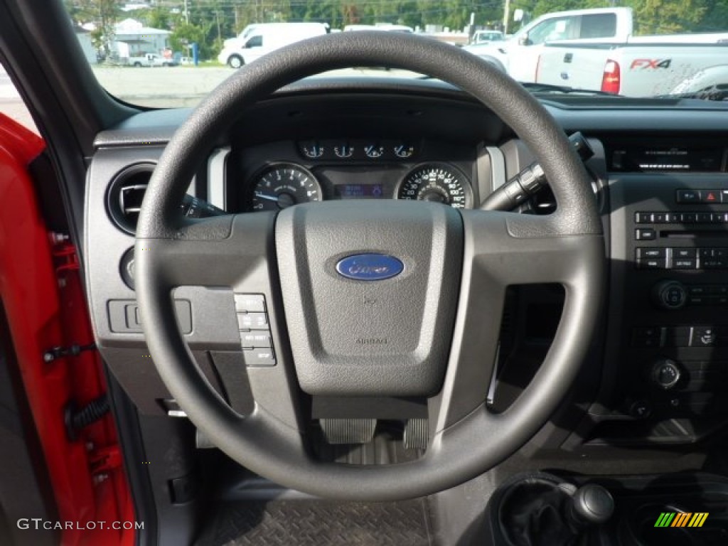 2011 Ford F150 STX SuperCab 4x4 Steel Gray Steering Wheel Photo #54345091
