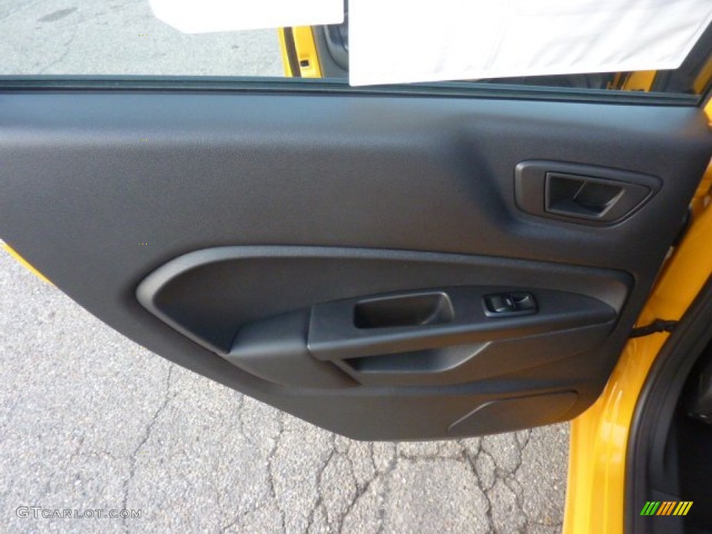 2012 Ford Fiesta SES Hatchback Charcoal Black Door Panel Photo #54346720