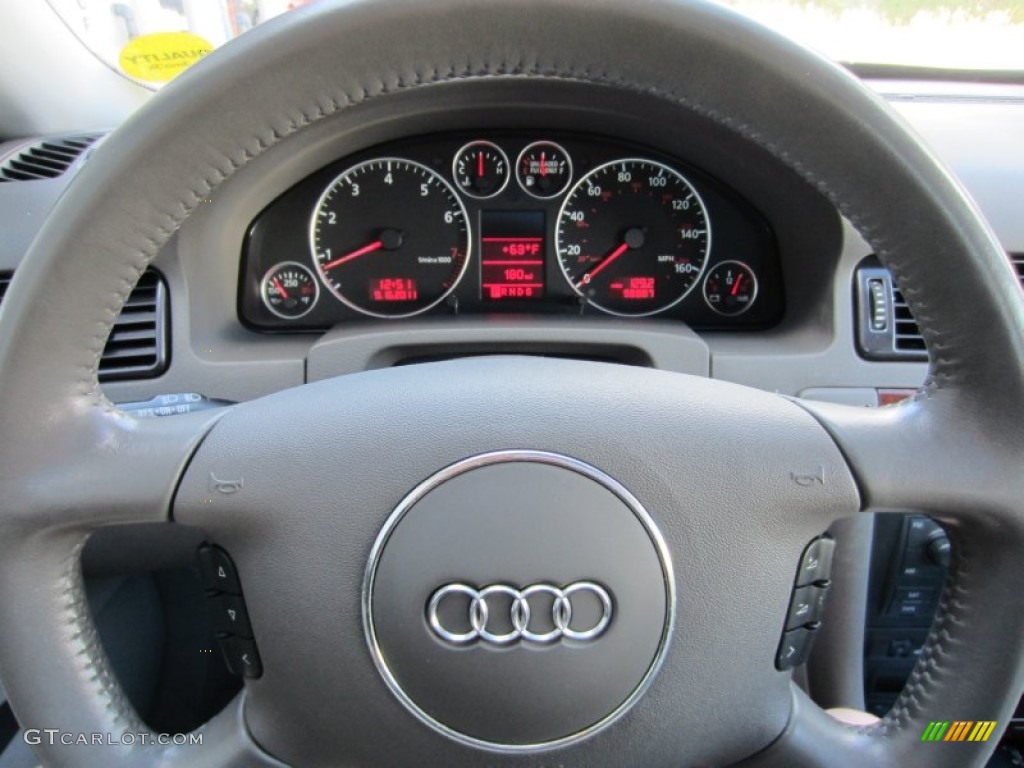 2004 Audi A6 2.7T quattro Sedan Platinum Steering Wheel Photo #54347293