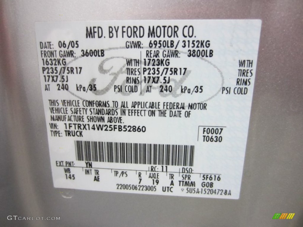 2005 F150 XL SuperCab 4x4 - Silver Metallic / Medium Flint Grey photo #8