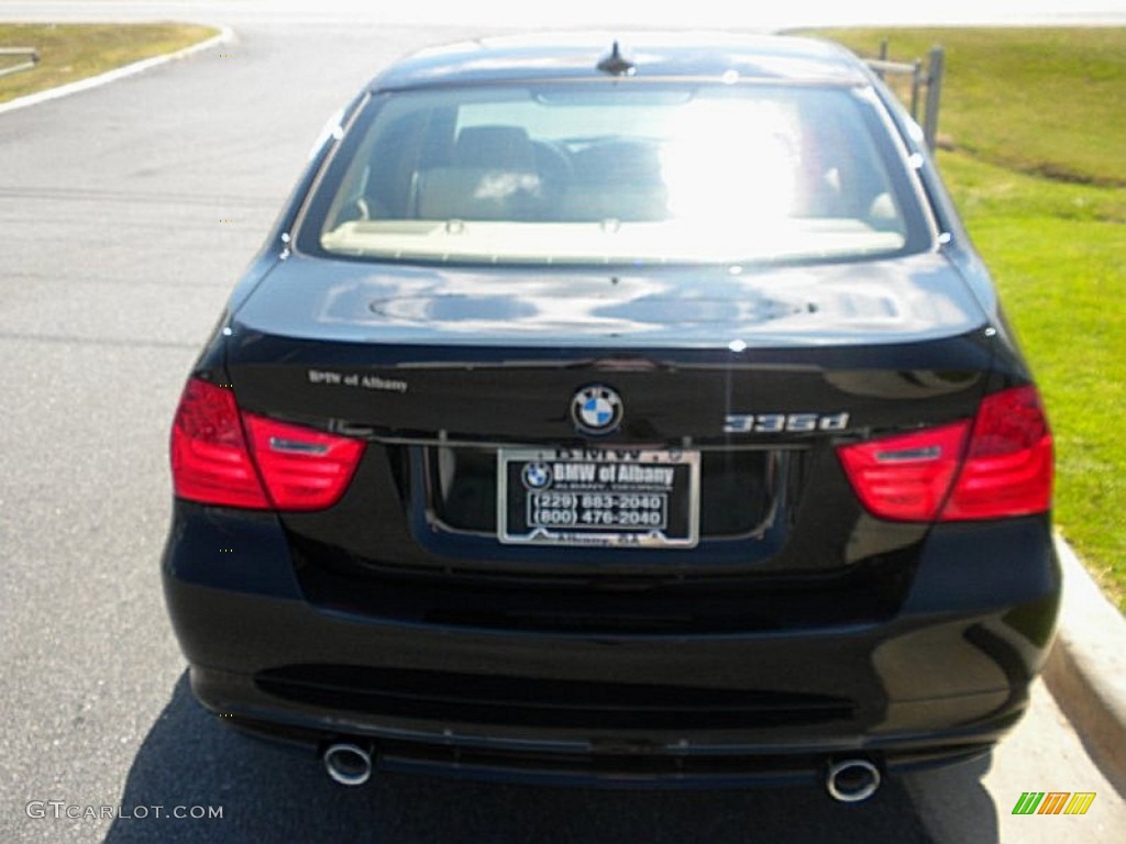 2011 3 Series 335d Sedan - Jet Black / Beige photo #2
