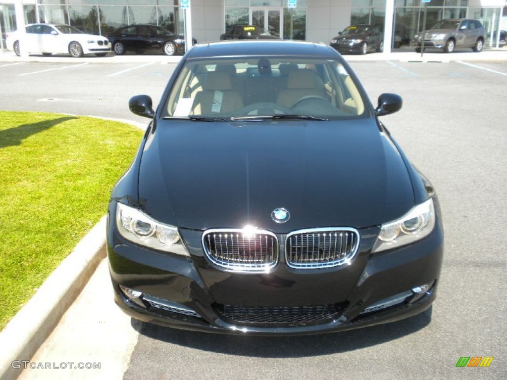 2011 3 Series 335d Sedan - Jet Black / Beige photo #3