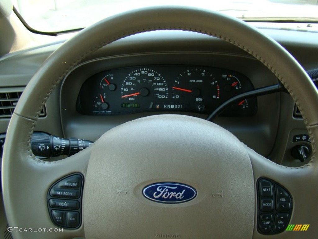 2004 Ford Excursion Eddie Bauer 4x4 Medium Parchment Steering Wheel Photo #54355276