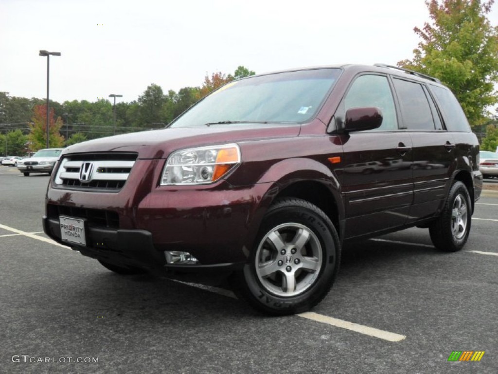 2007 Pilot EX-L - Dark Cherry Pearl / Gray photo #1