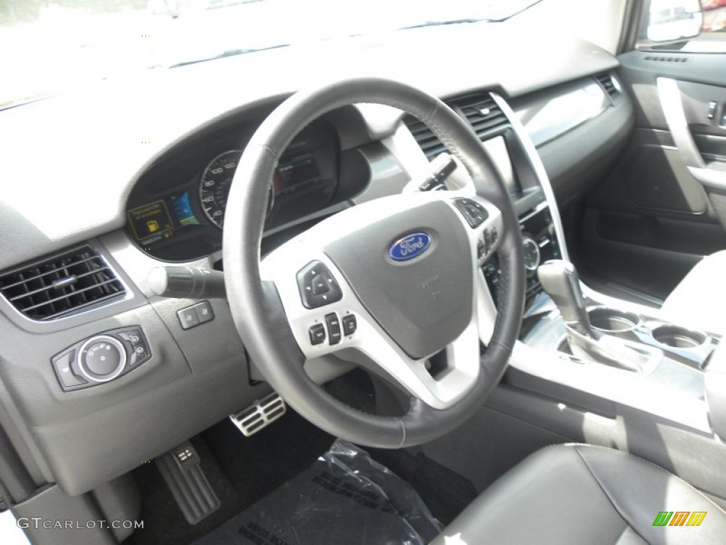 2011 Ford Edge Sport Charcoal Black/Silver Smoke Metallic Steering Wheel Photo #54356353