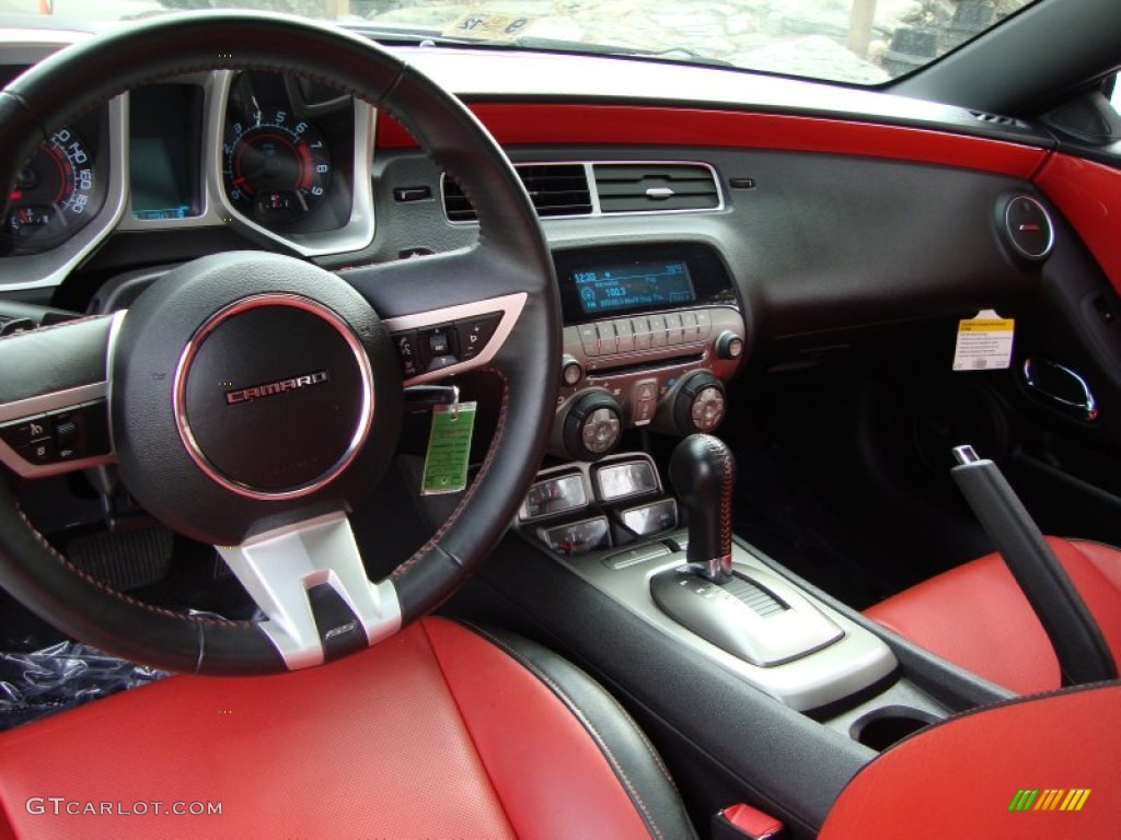 2010 Chevrolet Camaro SS/RS Coupe Black/Inferno Orange Dashboard Photo #54358288