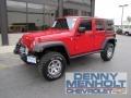 2009 Flame Red Jeep Wrangler Unlimited X 4x4  photo #1