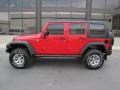 2009 Flame Red Jeep Wrangler Unlimited X 4x4  photo #2