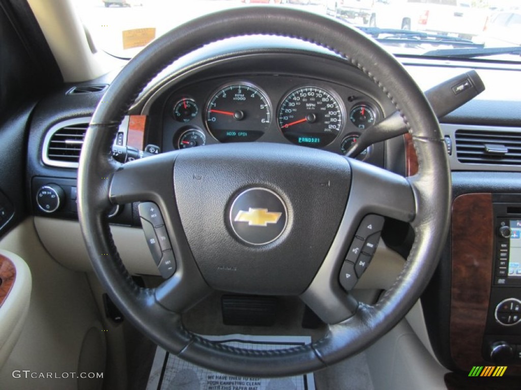 2008 Chevrolet Tahoe LTZ 4x4 Light Cashmere/Ebony Steering Wheel Photo #54360691