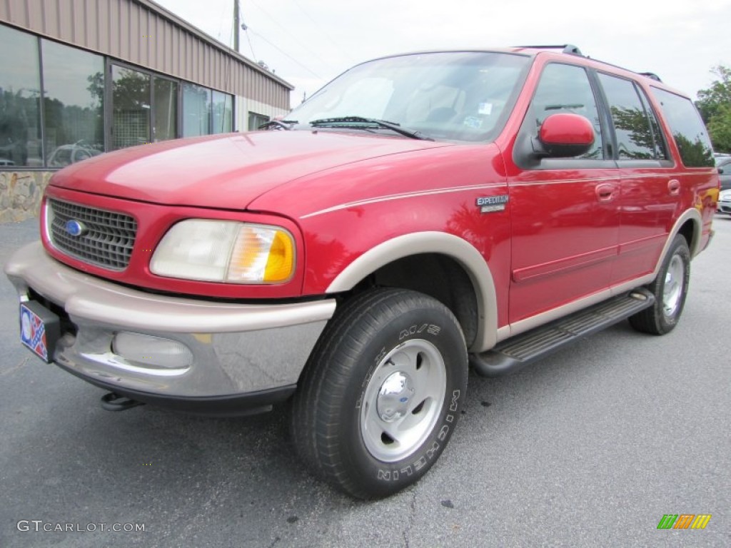 1997 Expedition Eddie Bauer 4x4 - Laser Red Metallic / Medium Prairie Tan photo #3