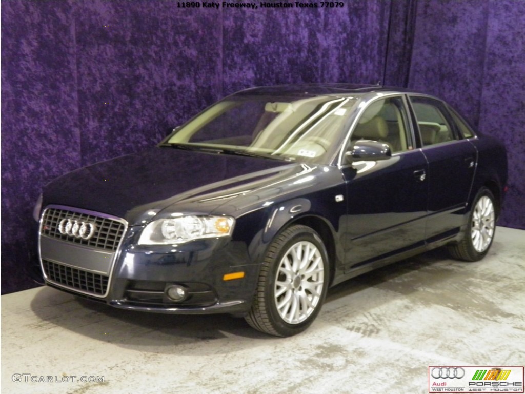 2008 A4 2.0T S-Line Sedan - Deep Sea Blue Pearl Effect / Beige photo #4