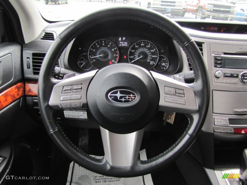 2010 Subaru Legacy 3.6R Limited Sedan Off Black Steering Wheel Photo #54363433