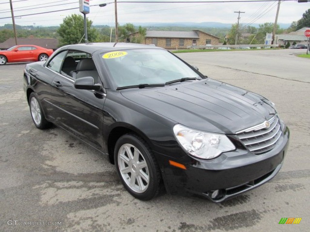 Brilliant Black Crystal Pearl 2008 Chrysler Sebring Touring Hardtop Convertible Exterior Photo #54364693
