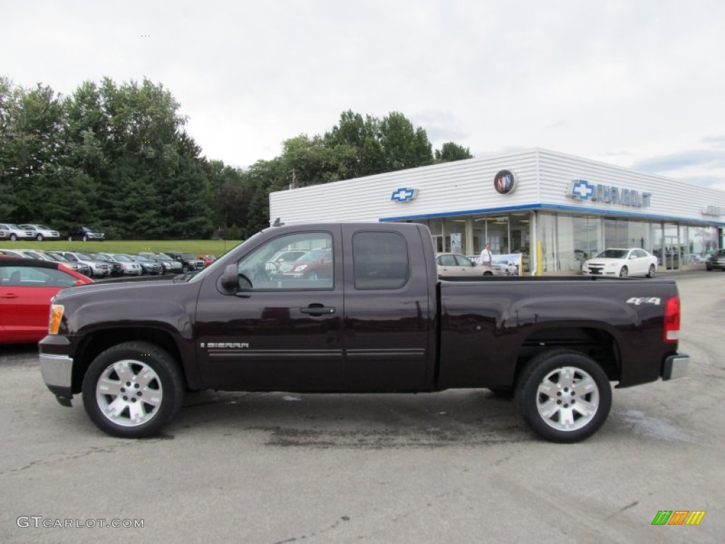 2008 Sierra 1500 SLE Extended Cab 4x4 - Dark Crimson Metallic / Ebony photo #2