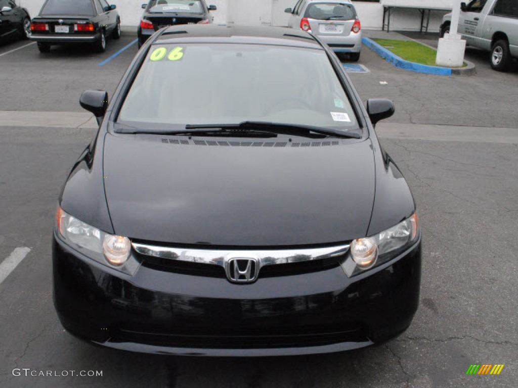 2006 Civic LX Sedan - Nighthawk Black Pearl / Ivory photo #2
