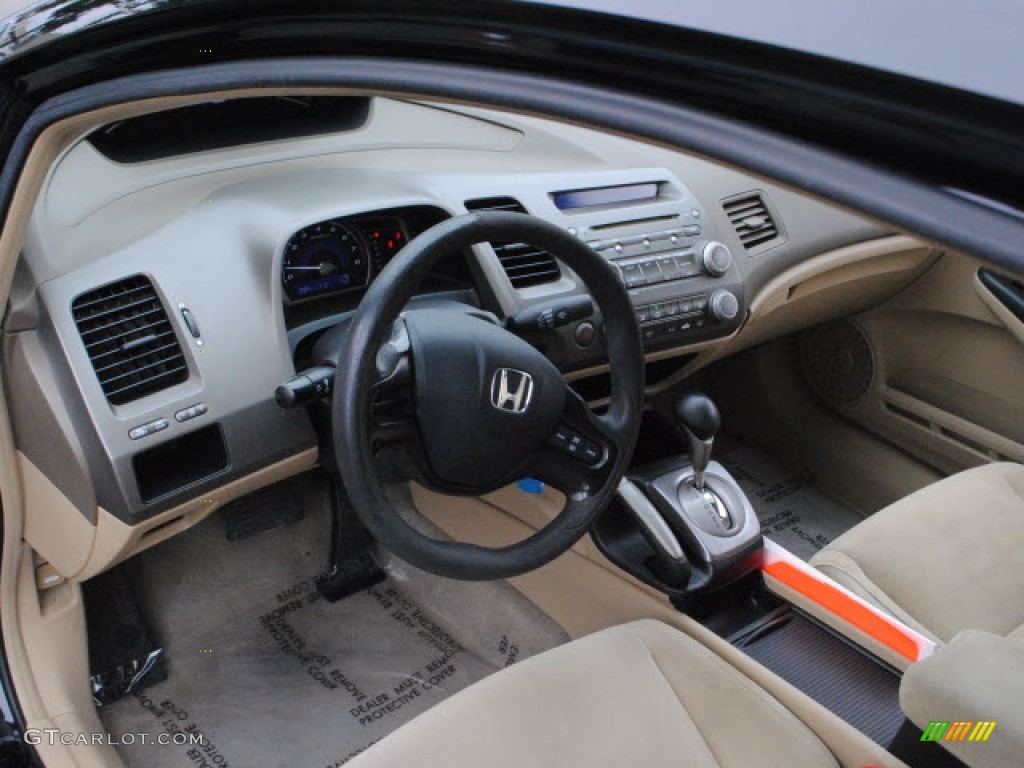 2006 Civic LX Sedan - Nighthawk Black Pearl / Ivory photo #14