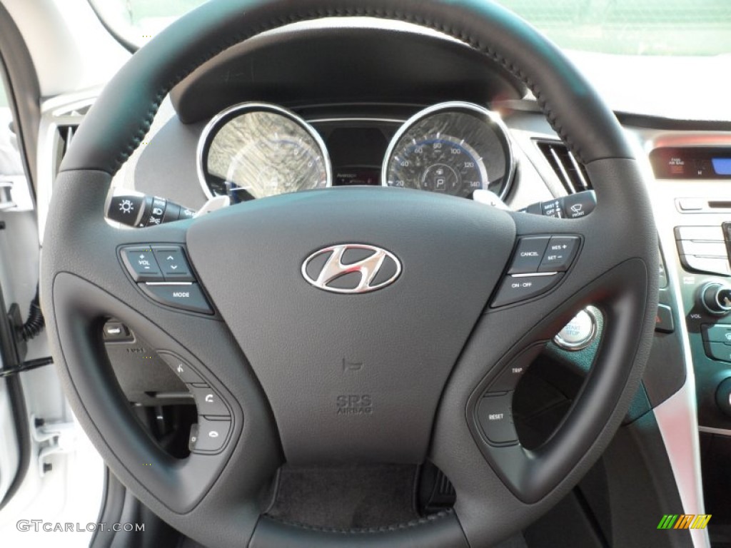 2012 Hyundai Sonata SE Black Steering Wheel Photo #54374047