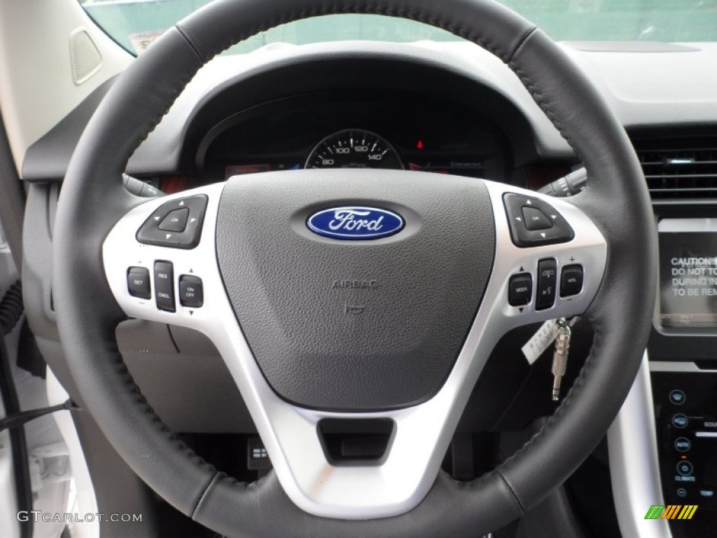 2012 Ford Edge Limited Charcoal Black Steering Wheel Photo #54374770