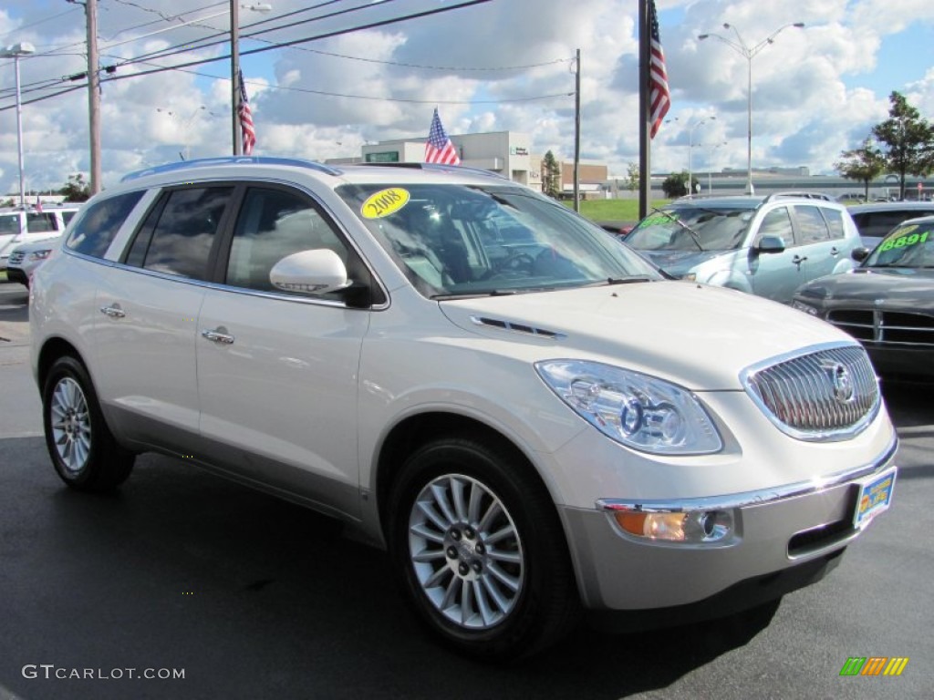 2008 Enclave CXL AWD - White Diamond Tri Coat / Ebony/Ebony photo #25