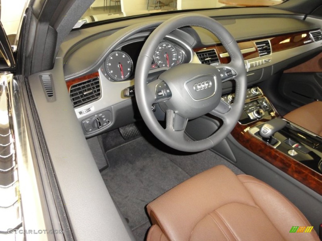 2011 Audi A8 4.2 FSI quattro Nougat Brown Dashboard Photo #54377311